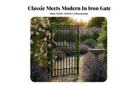 Rust-Proof Wrought Iron Single Gate Resistant European Design Garden Door Long-Lasting Construction Modern Chinese Design Iron Gate Easy to Install for Homeowners, Property Owners, Contractors, Courtyard