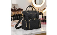 Travel-Friendly Cosmetic Organizer Bag Portable Makeup Bag with Shoulder Strap for Travelers