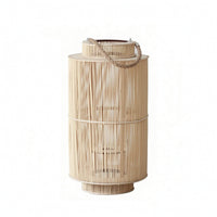 Lantern Candleholder with Rope Weave Cylindrical Decor Nautical for Homestay