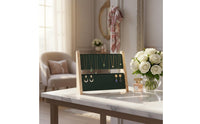 Double-Tier Jewelry Stand Sturdy Wood Frame Wooden Necklace Rack Desktop Jewelry Organizer Space Saving Earring Display Rack