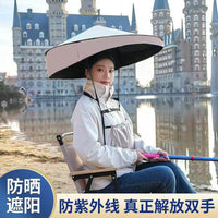 头戴式伞帽 防晒遮阳钓鱼伞 解放双手晴雨两用便携折叠头带伞