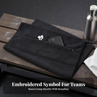 Fitness Towel with Hood Absorbent Gym Towel with Fastener Pocket Machine Launderable Hanging Loop for Athletes, Weightlifting