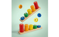 Educational Math Toy Educational Math Learning Board Paint Wooden Number Counting Stacker for Young Children