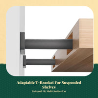 T-Shaped discreet Shelf Bracket, discreet suspended Wall Mount, sturdy Metal Support for Home Decor, Kitchen, Closet