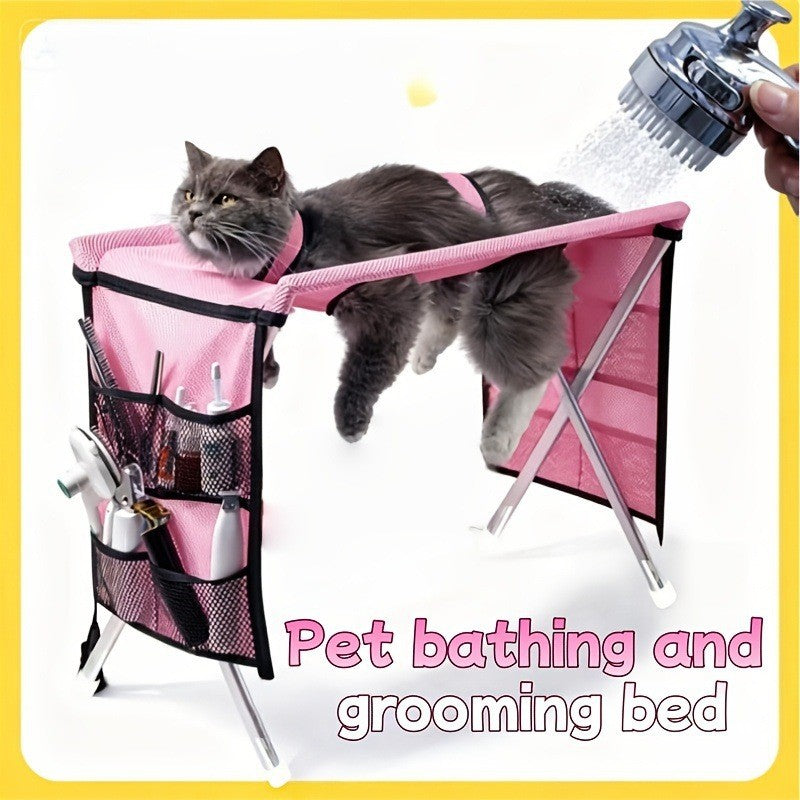 Pet Grooming Hammock with Stand, Foldable Stainless Steel