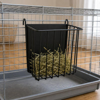Metal Hay Feeder Rectangular Pet Accessory Vertical Rods for Enclosure