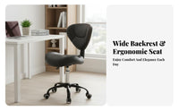 Adjustable Swivel Stool with Backrest Cushioned Seat for Salon Technicians