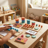 Ten-Frame Counting Toy Printed Numerals Number Peg Board Place Value