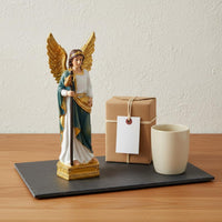 Archangel Raphael Statue Classical Design Winged Angel Figurine Fine Intricacy