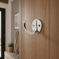 Polished Zinc Alloy Wall Hooks, Single Hook Key Holder, Screw Mount for Coat Hat Robe, 3-5kg Capacity