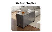 Rolling End Table with Wheels Rolling Refreshment Station Mobile Design Household Furniture for Homeowners, Office Workers, Living Room, Small Areas