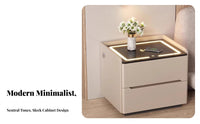 Smart Nightstand Modern Design Illuminated Charging Stand Ample Drawer Space