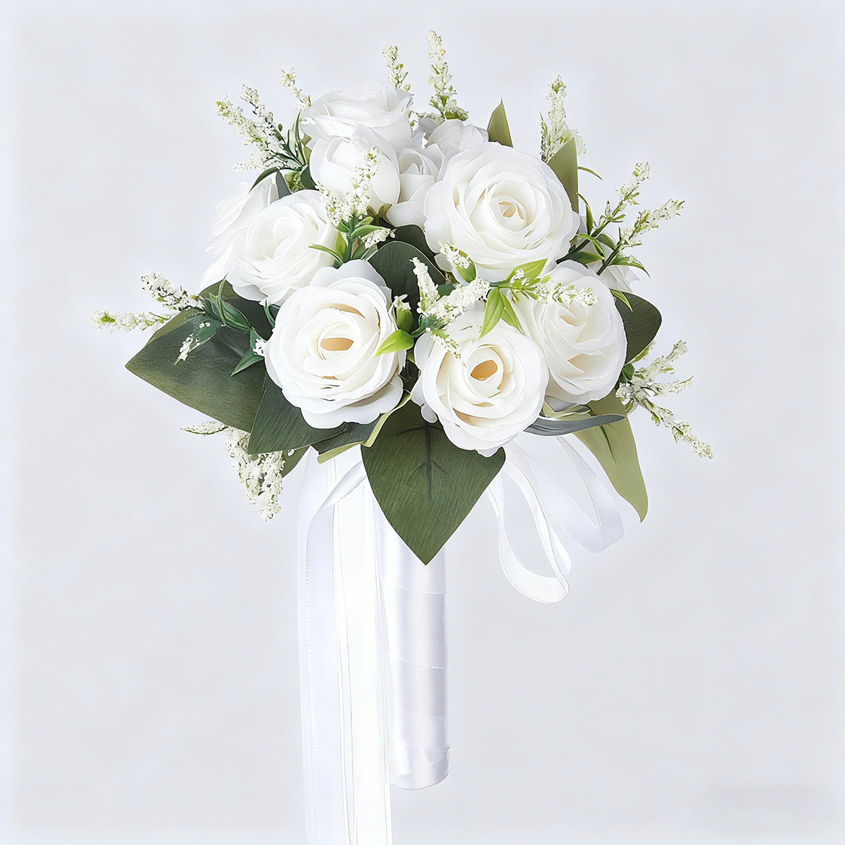 Bridal Bouquet for Wedding - Silk Rose Hand Bouquet for Engagement and Photo Shoots