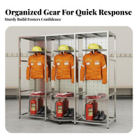 Firefighter Gear Rack Fire Suit Storage Stand Rust-Resistant Rotating Equipment Rack for Firefighters, Emergency Services Personnel