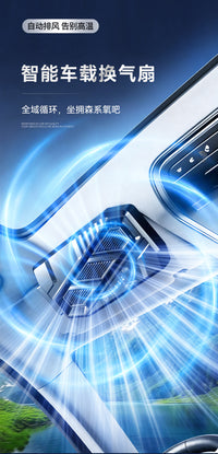 Car Ventilation Fan with Air Circulation, ABS, Smart Battery Display