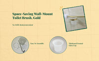 Brushed gold toilet brush, dense bristles