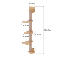 Wall Mounted Cat Shelf with Space Capsule Hammock, Wall-Mounted Climbing Solid Wood Post, Modern Cat Shelves for Wall with Enclosed Shelter