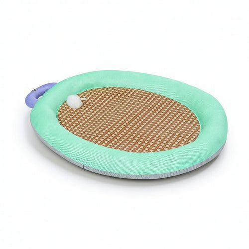 Cooling Mat with Raised Rim Anti-Slip Pet Cooling Mat Woven for Floor