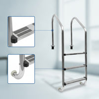 Stainless Steel Pool Ladder Anti-Slip Embedded Pool Ladder Resistant for Villa Courtyard
