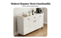 Coffee Bar Cabinet with Dining Room Buffet Household Furniture Kitchen Storage Console and Enclosed Compartments Featuring Sleek Modern Design Suitable for Entryway Living Room Home Organization