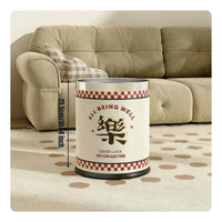 Wood Grain Trash Can Large Capacity Uncovered Top Garbage Can for Living Room