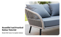 Waterproof 4-Piece Wicker Seating set Weather-Resistant Outdoor Furniture long-lasting Patio Set Comfortable paddings for Adults, Families, Homeowners, Garden, Terrace, Balcony, rearyard