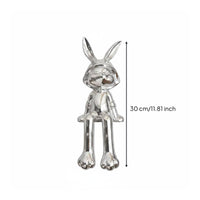 Rabbit Statue Ornament Desktop Decoration Metal Rabbit Decor Long-Lasting