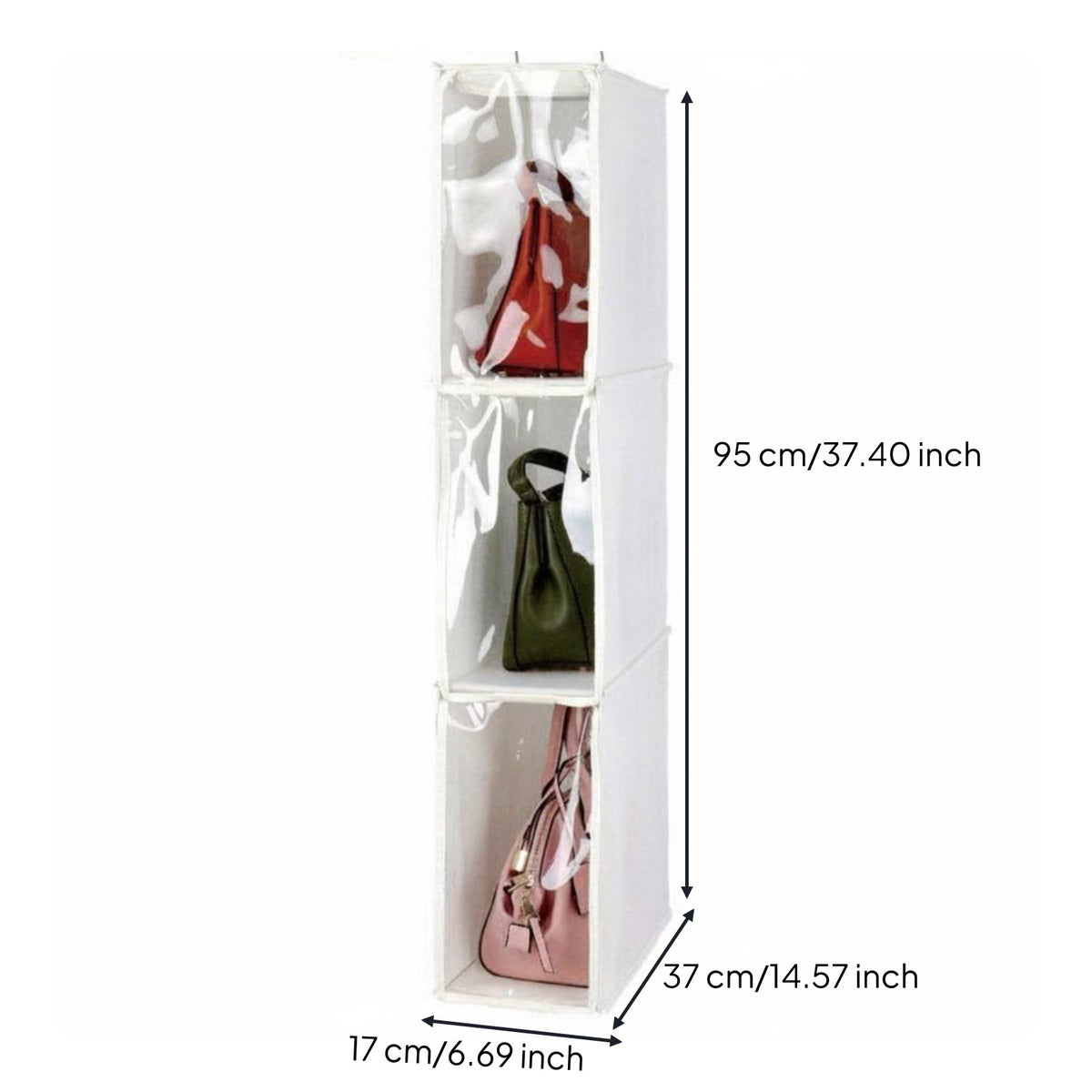 Enclosed Hanging Bag Organizer Large Capacity Hanging Purse Holder for Dorm Room