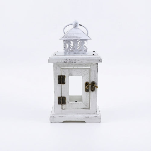 House Lantern Wooden Glass Lantern Vintage for Farmhouse Decor
