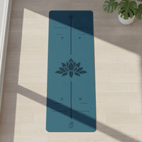Non-Slip Exercise Mat with Alignment Lines Extra-Long Exercise Mat with Quick-Release Buckle Cushioned Stable for Yogis