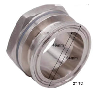 Brewing Hardware Easy Installation 2 Inch Tri-Clamp Bulkhead for DIY Enthusiasts