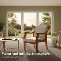 Padded Wood-Frame Armchair Sturdy and Long-Lasting Padded Reading Armchair