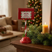 Tabletop Mailbox Metal Christmas Mailbox Decorative Decoration for Mantel, Entryway