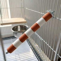 Parrot Perch Bird Stand with Grinding Rod for Parrot Cage Perch, Sanded Pet Material Straight Rod with Bolt and Washer for Small Medium Birds