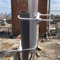 Antenna Mast Clamp Galvanized Mast Clamp with U-Fasteners Serrated Pole Mounting Bracket for Installers, Hobbyists, Communications Installations