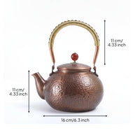 Hammered Copper Teapot Decorative Vintage Design Tea Kettle Long-Lasting