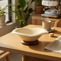 Ceramic Fruit Tray Wavy Rim Tableware Elevated Display for Table Presentation