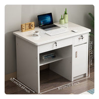 Computer Desk with Drawers Modern Simple Design Locking Storage Writing Desk Space Saving Study Desk Table for Students, Adults, Bedroom, Dorm Room