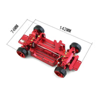 CNC-Machined 1/28 Scale Chassis Kit Lightweight RC Car Frame Kit Mini-Size RC Drift Chassis Sturdy for Hobby Builders