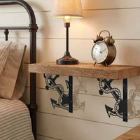 Iron Wall-Mounted Triangular Bracket with Anchor Pattern for Shelves