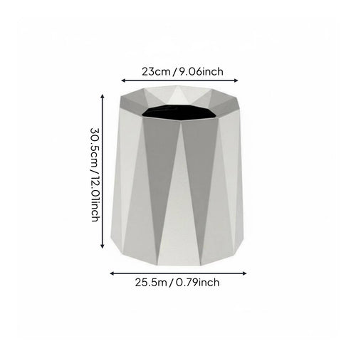 Modern Decorative Garbage Bin Nordic Design Double Layer Trash Can Large Capacity Geometric Trash Can for Living Room, Bedroom, Washroom