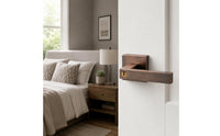 Square Rosette Lever-Style Door Latch & Tumbler Cylinder Bedroom Door Lock Modern House Hardware