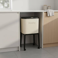 Lid Trash Can with Wheels Handseffortless Household Storage Easy to Clean