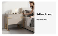 2-Drawer Bedside Table Luxury Design 2-Drawer Nightstand Lacquered Finish Spacious Drawers for Apartment Dwellers, Homeowners