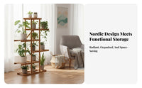 Railing Planter Holder Space-Saving Hanging Planter Rack Large Capacity Sturdy Construction for Apartment Dwellers, Patio, Fence