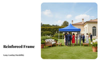 Folding Canopy Tent Foldable 4-Legged Rainproof Quick-Setup Gazebo for Market Vendors, Event Organizers, Backyard, Campsite, Picnics