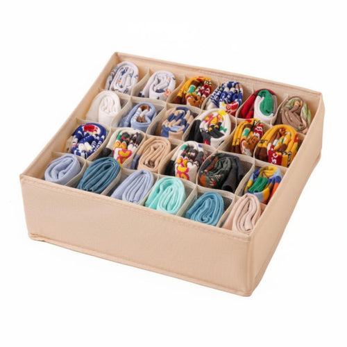 3 Pieces Underwear Compartment Organizer Foldable Multicompartment Storage Container