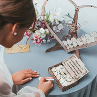 Wedding Heart Drop Box Decorative Heart Drop Box Cut Rustic Wooden Guestbook for Couples, Ceremony Table