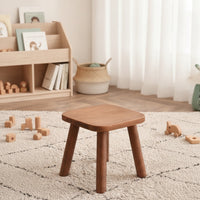 Solid Wood Kids Stool Small Wooden Stool with Tapered Legs Compact Furniture Sturdy for Toddlers, Playroom, Entryway