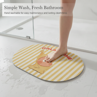Cute Star Cartoon Diatomaceous Earth Bath Mat Absorbent Non-Slip Bathroom Toilet Room Door Floor Mat